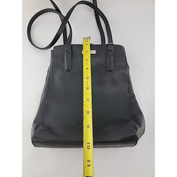 Nine West Black Faux Leather Purse  Pre-owned Classic Professional Y2K EUC 10"x8 - Picture 4 of 11
